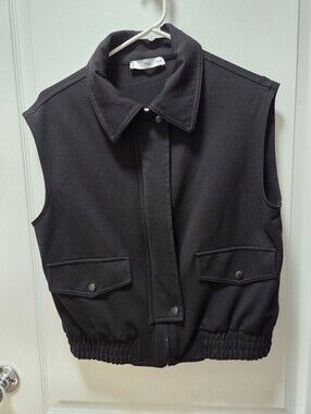 Mango Black Sleeveless Vest with Front Zip